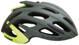 LAZER Unisex Road Blade+ Helm matte dark green flash yellow L